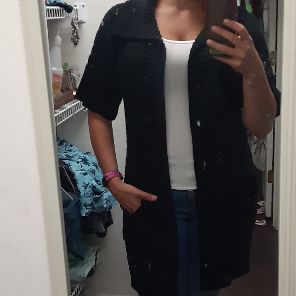 Large cotton wool cable cardigan